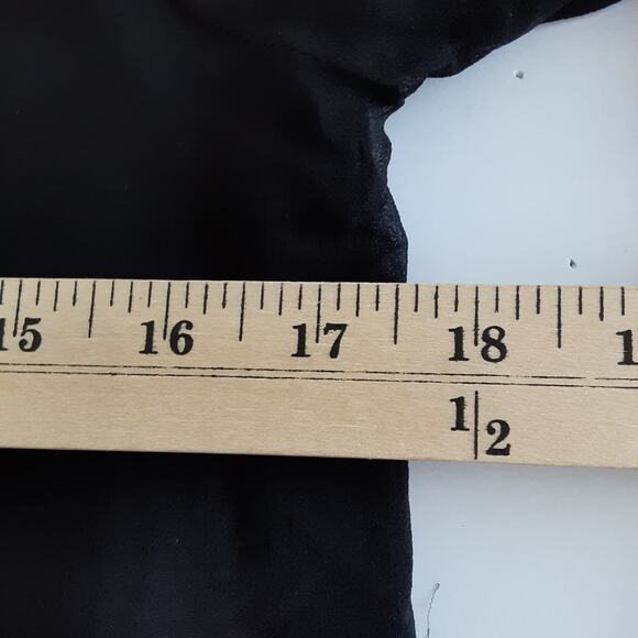 Vintage 1980s 100% Silk Tunic Blouse Black Beaded Statement Collar Long Sleeve S - Picture 15 of 16